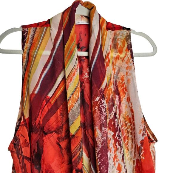 Susan Graver Womens Boho Artsy Floral Long Kimono Cover-Up Cardigan Top Size 2X - Picture 2 of 10